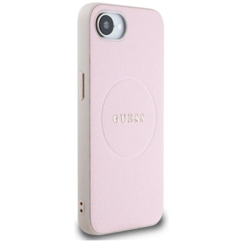 Etui Guess Grained Ring MagSafe na iPhone 16e - różowe Guess