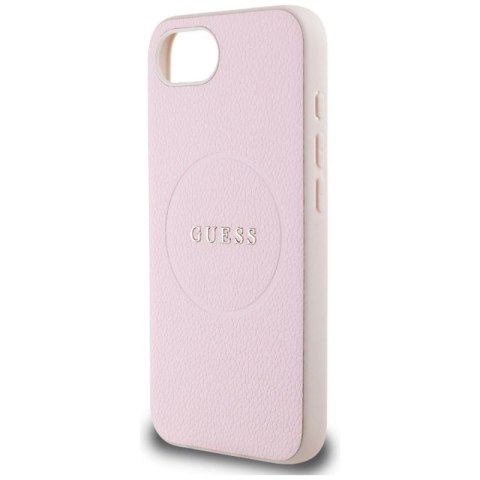 Etui Guess Grained Ring MagSafe na iPhone 16e - różowe Guess