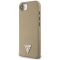 Etui Guess Grained Triangle MagSafe na iPhone 16e - brązowe Guess