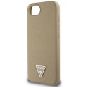 Etui Guess Grained Triangle MagSafe na iPhone 16e - brązowe Guess