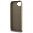 Etui Guess Grained Triangle MagSafe na iPhone 16e - brązowe Guess