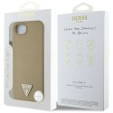 Etui Guess Grained Triangle MagSafe na iPhone 16e - brązowe Guess