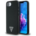 Etui Guess Grained Triangle MagSafe na iPhone 16e - czarne Guess