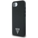 Etui Guess Grained Triangle MagSafe na iPhone 16e - czarne Guess