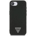 Etui Guess Grained Triangle MagSafe na iPhone 16e - czarne Guess