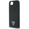 Etui Guess Grained Triangle MagSafe na iPhone 16e - czarne Guess