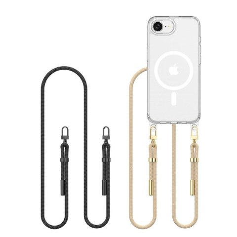 Etui Tech-Protect FlexAir Chain MagSafe na iPhone 16e / 17e - czarno-beżowe Tech-Protect
