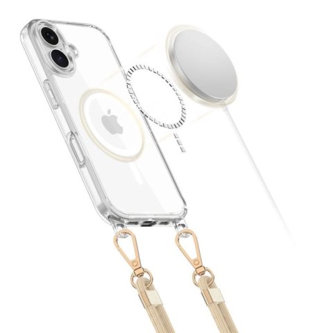 Etui Tech-Protect FlexAir Chain MagSafe na iPhone 16e / 17e - czarno-beżowe Tech-Protect