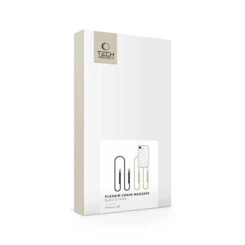 Etui Tech-Protect FlexAir Chain MagSafe na iPhone 16e / 17e - czarno-beżowe Tech-Protect