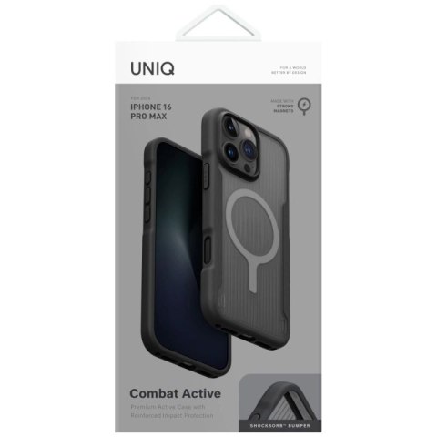 Etui UNIQ Combat Active Magclick Charging na iPhone 16 Pro Max - czarne UNIQ