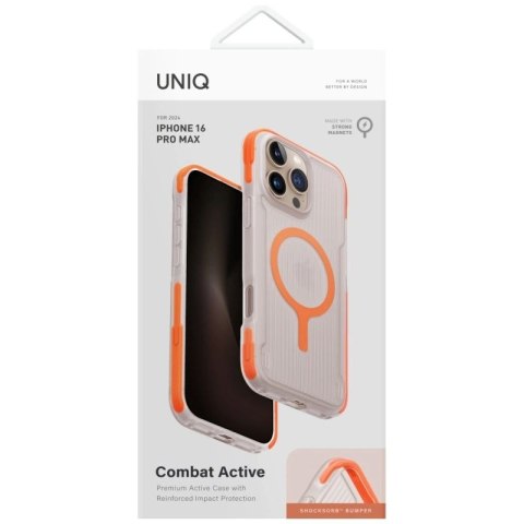 Etui UNIQ Combat Active Magclick Charging na iPhone 16 Pro Max - pomarańczowe UNIQ