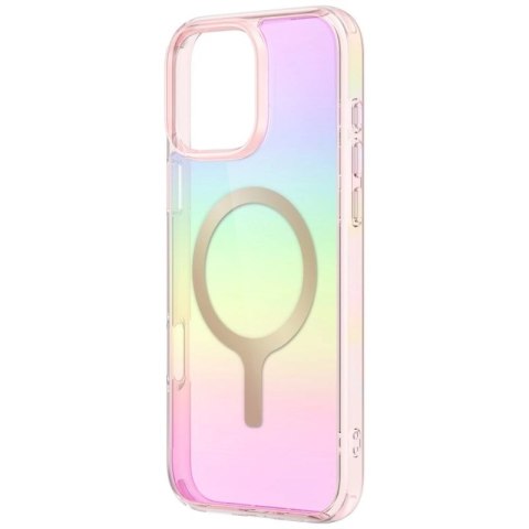 Etui UNIQ Iridescia Magclick Charging na iPhone 16 Pro - różowy UNIQ