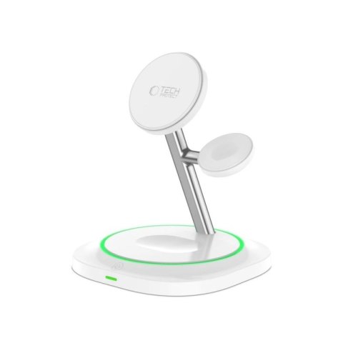Ładowarka indukcyjna Tech-Protect QI15W-A46 3w1 Magnetic MagSafe - biała Tech-Protect