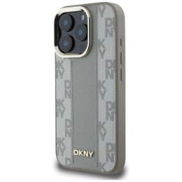 Etui DKNY Checkered Pattern Magsafe na iPhone 16 Pro - beżowe DKNY