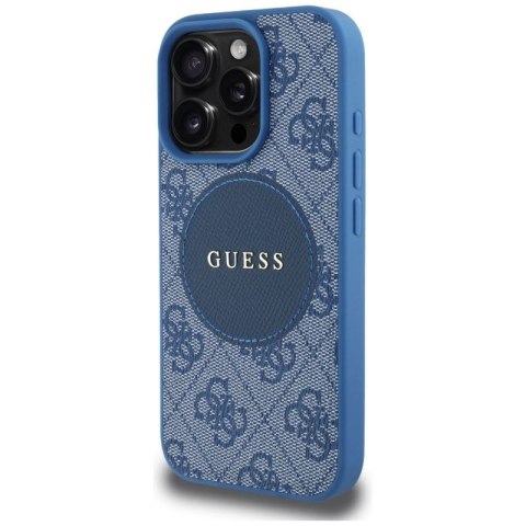 Etui Guess 4G Circle Classic Logo MagSafe na iPhone 16 Pro Max - niebieskie Guess