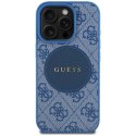 Etui Guess 4G Circle Classic Logo MagSafe na iPhone 16 Pro - niebieskie Guess