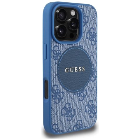 Etui Guess 4G Circle Classic Logo MagSafe na iPhone 16 Pro - niebieskie Guess