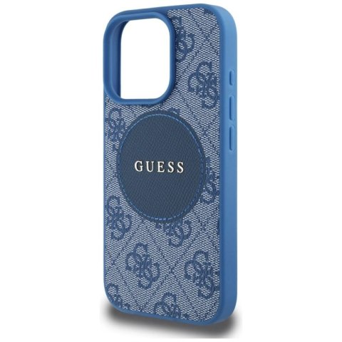 Etui Guess 4G Circle Classic Logo MagSafe na iPhone 16 Pro - niebieskie Guess