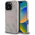 Etui Guess 4G Circle Classic Logo MagSafe na iPhone 16 Pro - różowe Guess