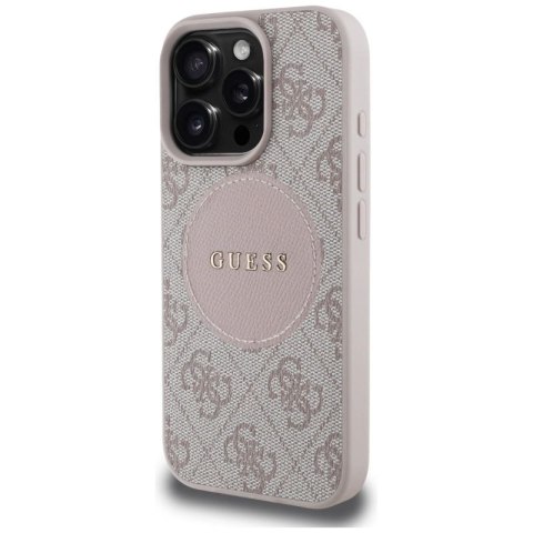 Etui Guess 4G Circle Classic Logo MagSafe na iPhone 16 Pro - różowe Guess