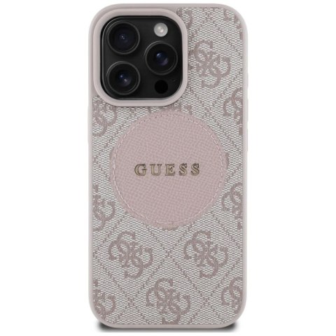 Etui Guess 4G Circle Classic Logo MagSafe na iPhone 16 Pro - różowe Guess