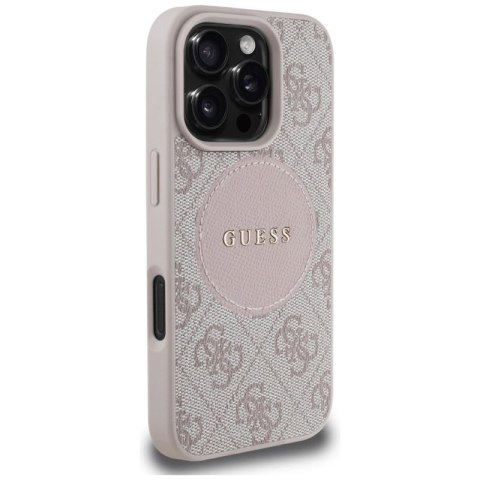Etui Guess 4G Circle Classic Logo MagSafe na iPhone 16 Pro - różowe Guess