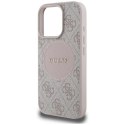 Etui Guess 4G Circle Classic Logo MagSafe na iPhone 16 Pro - różowe Guess
