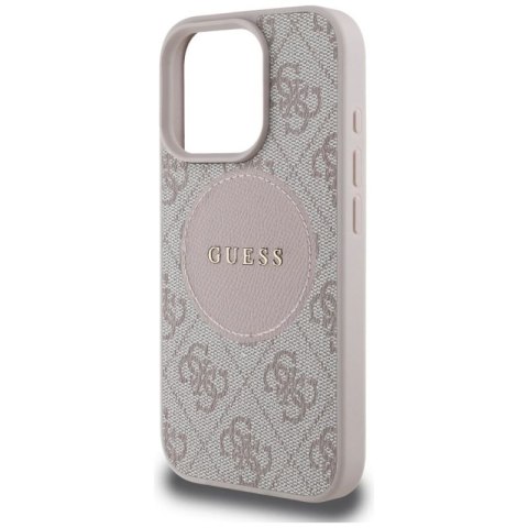 Etui Guess 4G Circle Classic Logo MagSafe na iPhone 16 Pro - różowe Guess