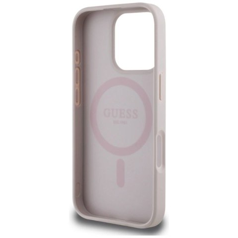 Etui Guess 4G Circle Classic Logo MagSafe na iPhone 16 Pro - różowe Guess