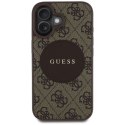 Etui Guess 4G Circle Classic Logo MagSafe na iPhone 16 - brązowe Guess