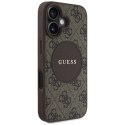 Etui Guess 4G Circle Classic Logo MagSafe na iPhone 16 - brązowe Guess