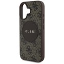 Etui Guess 4G Circle Classic Logo MagSafe na iPhone 16 - brązowe Guess