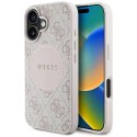 Etui Guess 4G Circle Classic Logo MagSafe na iPhone 16 - różowe Guess