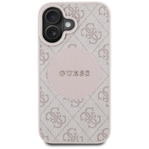 Etui Guess 4G Circle Classic Logo MagSafe na iPhone 16 - różowe Guess