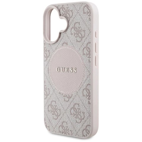 Etui Guess 4G Circle Classic Logo MagSafe na iPhone 16 - różowe Guess