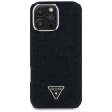 Etui Guess Denim Triangle Logo MagSafe na iPhone 16 Pro Max - czarne Guess