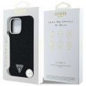Etui Guess Denim Triangle Logo MagSafe na iPhone 16 Pro Max - czarne Guess