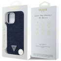 Etui Guess Denim Triangle Logo MagSafe na iPhone 16 Pro Max - niebieskie Guess