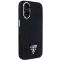 Etui Guess Denim Triangle Logo MagSafe na iPhone 16 - czarne Guess