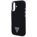 Etui Guess Denim Triangle Logo MagSafe na iPhone 16 - czarne Guess