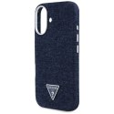 Etui Guess Denim Triangle Logo MagSafe na iPhone 16 - niebieskie Guess