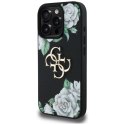 Etui Guess Grained Roses Big 4G logo na iPhone 16 Pro Max - czarne Guess