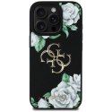Etui Guess Grained Roses Big 4G logo na iPhone 16 Pro - czarne Guess