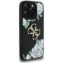 Etui Guess Grained Roses Big 4G logo na iPhone 16 Pro - czarne Guess