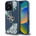 Etui Guess Grained Roses Big 4G logo na iPhone 16 Pro - niebieskie Guess