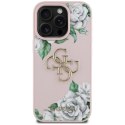 Etui Guess Grained Roses Big 4G logo na iPhone 16 Pro - różowe Guess