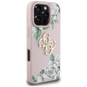 Etui Guess Grained Roses Big 4G logo na iPhone 16 Pro - różowe Guess
