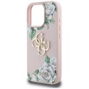 Etui Guess Grained Roses Big 4G logo na iPhone 16 Pro - różowe Guess