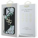 Etui Guess Grained Roses Big 4G logo na iPhone 16 - czarne Guess