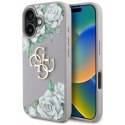 Etui Guess Grained Roses Big 4G logo na iPhone 16 - fioletowe Guess